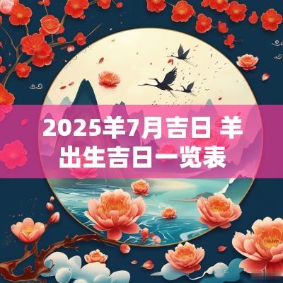 2025羊7月吉日 羊出生吉日一览表