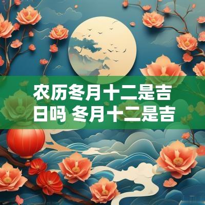 农历冬月十二是吉日吗 冬月十二是吉日吗