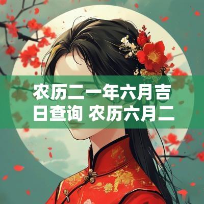 农历二一年六月吉日查询 农历六月二十二黄道吉日