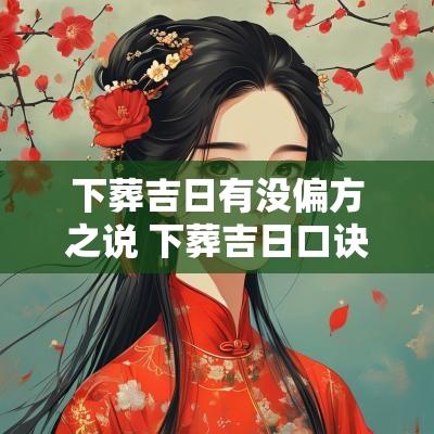 下葬吉日有没偏方之说 下葬吉日口诀