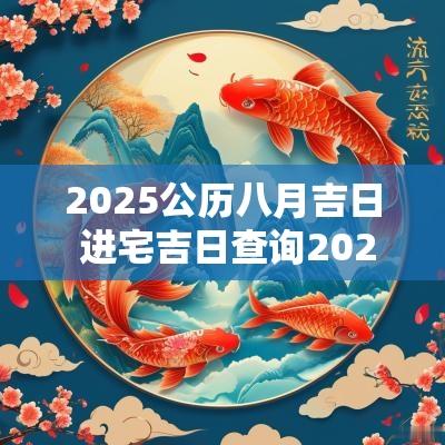 2025公历八月吉日 进宅吉日查询2025
