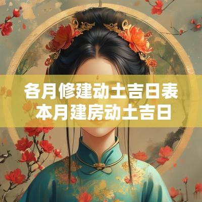 各月修建动土吉日表 本月建房动土吉日一览表