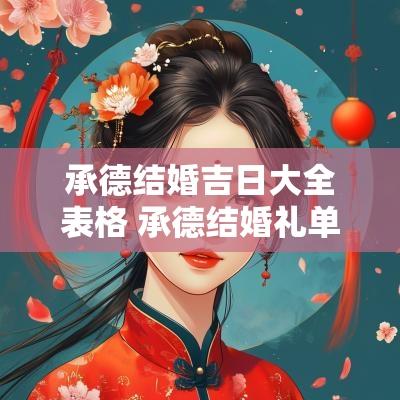 承德结婚吉日大全表格 承德结婚礼单