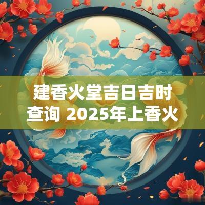 建香火堂吉日吉时查询 2025年上香火堂吉日
