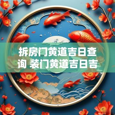 拆房门黄道吉日查询 装门黄道吉日吉时查询