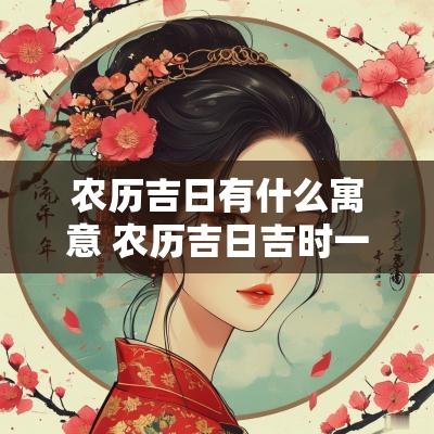 农历吉日有什么寓意 农历吉日吉时一览表