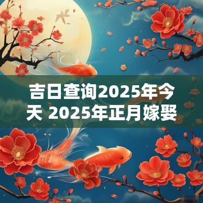 吉日查询2025年今天 2025年正月嫁娶吉日