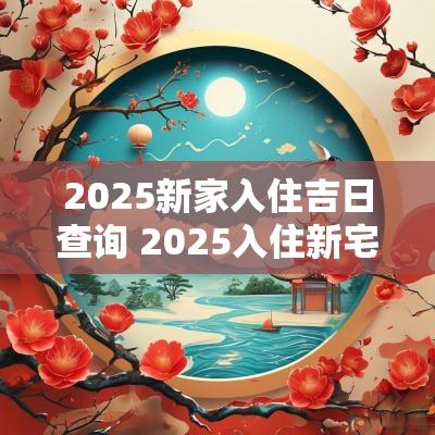 2025新家入住吉日查询 2025入住新宅吉日吉时