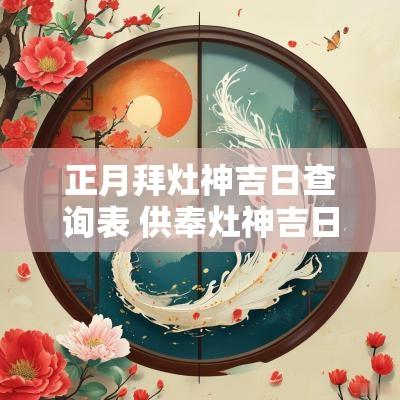 正月拜灶神吉日查询表 供奉灶神吉日查询大全表