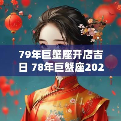 79年巨蟹座开店吉日 78年巨蟹座2025年运势