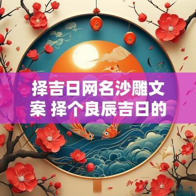 择吉日网名沙雕文案 择个良辰吉日的文案