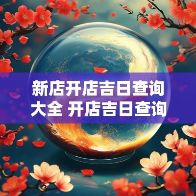 新店开店吉日查询大全 开店吉日查询免费