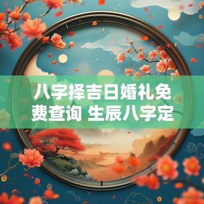 八字择吉日婚礼免费查询 生辰八字定结婚吉日