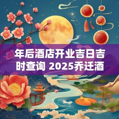 年后酒店开业吉日吉时查询 2025乔迁酒店黄道吉日
