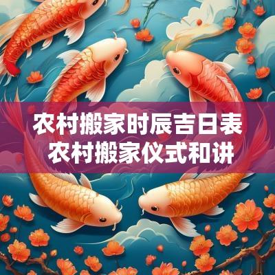 农村搬家时辰吉日表 农村搬家仪式和讲究