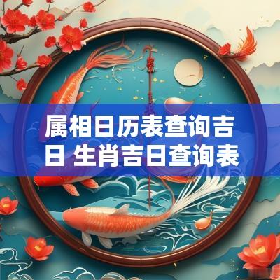 属相日历表查询吉日 生肖吉日查询表