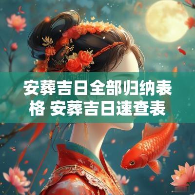 安葬吉日全部归纳表格 安葬吉日速查表