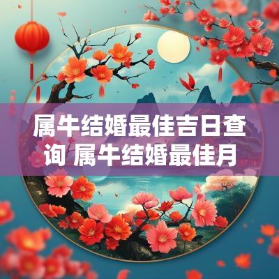属牛结婚最佳吉日查询 属牛结婚最佳月份