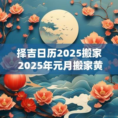 择吉日历2025搬家 2025年元月搬家黄道吉日专用日历