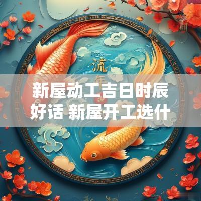 新屋动工吉日时辰好话 新屋开工选什么黄道吉日