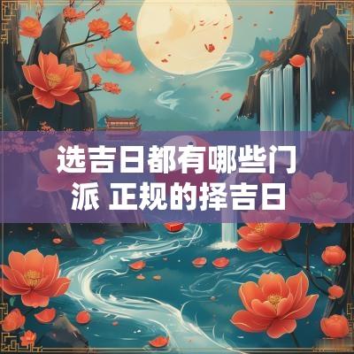 选吉日都有哪些门派 正规的择吉日