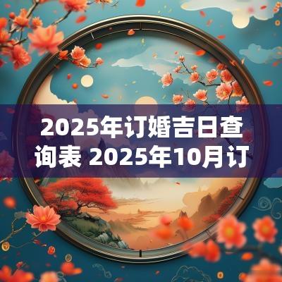 2025年订婚吉日查询表 2025年10月订婚吉日