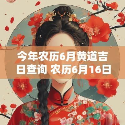 今年农历6月黄道吉日查询 农历6月16日黄道吉日查询