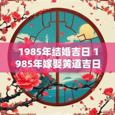 1985年结婚吉日 1985年嫁娶黄道吉日