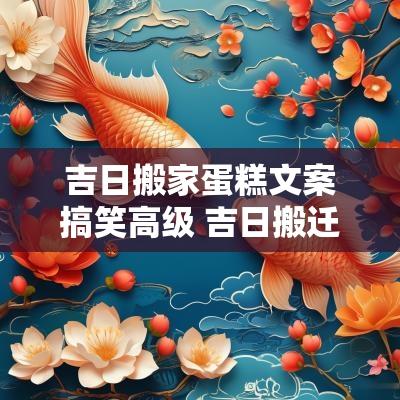 吉日搬家蛋糕文案搞笑高级 吉日搬迁文案 吉日搬家蛋糕文案搞笑高级 吉日搬迁文案