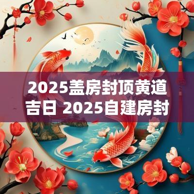 2025盖房封顶黄道吉日 2025自建房封顶吉日