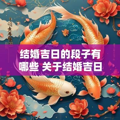 结婚吉日的段子有哪些 关于结婚吉日的导语