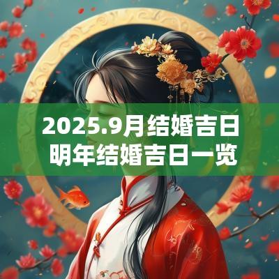 2025.9月结婚吉日 明年结婚吉日一览表2025
