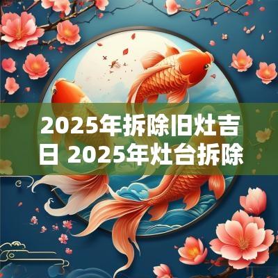2025年拆除旧灶吉日 2025年灶台拆除吉日