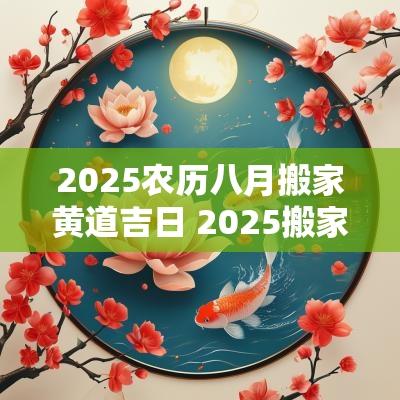 2025农历八月搬家黄道吉日 2025搬家的黄道吉日