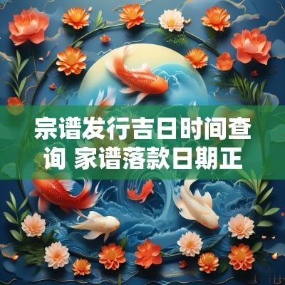 宗谱发行吉日时间查询 家谱落款日期正确格式