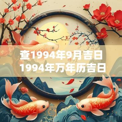 查1994年9月吉日 1994年万年历吉日查询