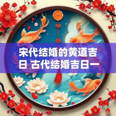 宋代结婚的黄道吉日 古代结婚吉日一览表
