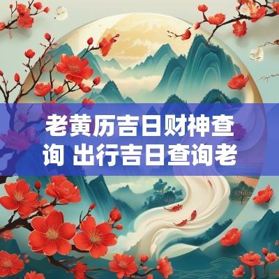 老黄历吉日财神查询 出行吉日查询老黄历