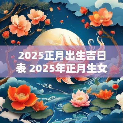 2025正月出生吉日表 2025年正月生女吉日