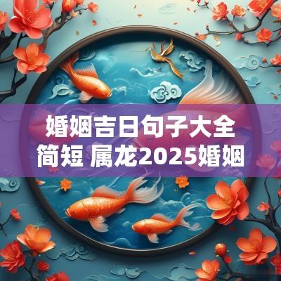 婚姻吉日句子大全简短 属龙2025婚姻吉日