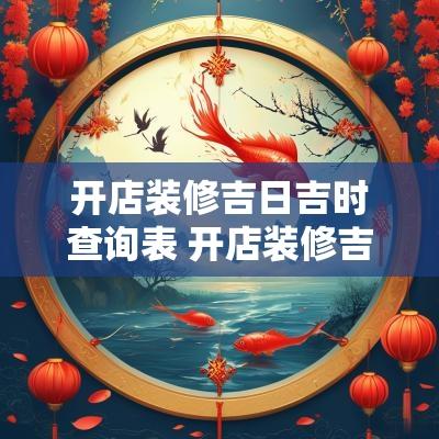 开店装修吉日吉时查询表 开店装修吉日吉时查询