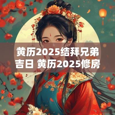 黄历2025结拜兄弟吉日 黄历2025修房吉日查询