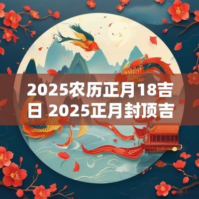 2025农历正月18吉日 2025正月封顶吉日