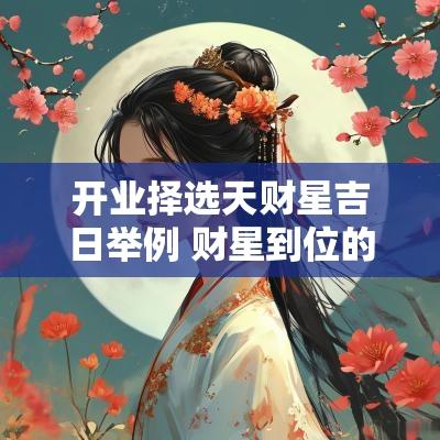 开业择选天财星吉日举例 财星到位的吉日吉时