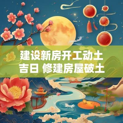建设新房开工动土吉日 修建房屋破土开工吉日