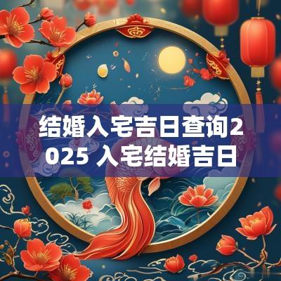 结婚入宅吉日查询2025 入宅结婚吉日查询2025
