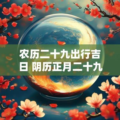 农历二十九出行吉日 阴历正月二十九黄道吉日