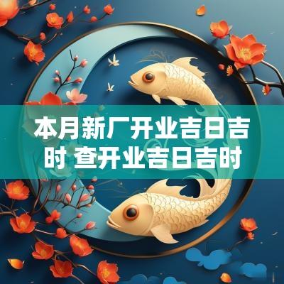 本月新厂开业吉日吉时 查开业吉日吉时免费查询