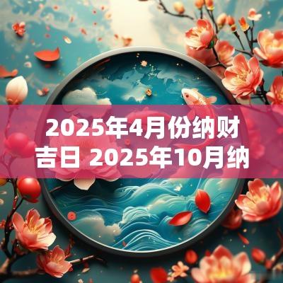 2025年4月份纳财吉日 2025年10月纳财吉日完整版
