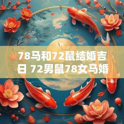 78马和72鼠结婚吉日 72男鼠78女马婚姻状况